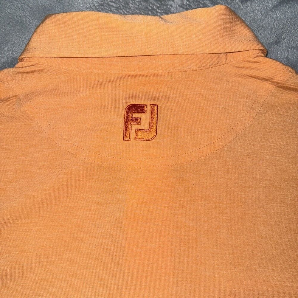 Footjoy Men's Athletic Fit Solid Pocket Golf Polo Shirt Size XL‎ Peach EUC - Picture 10 of 11